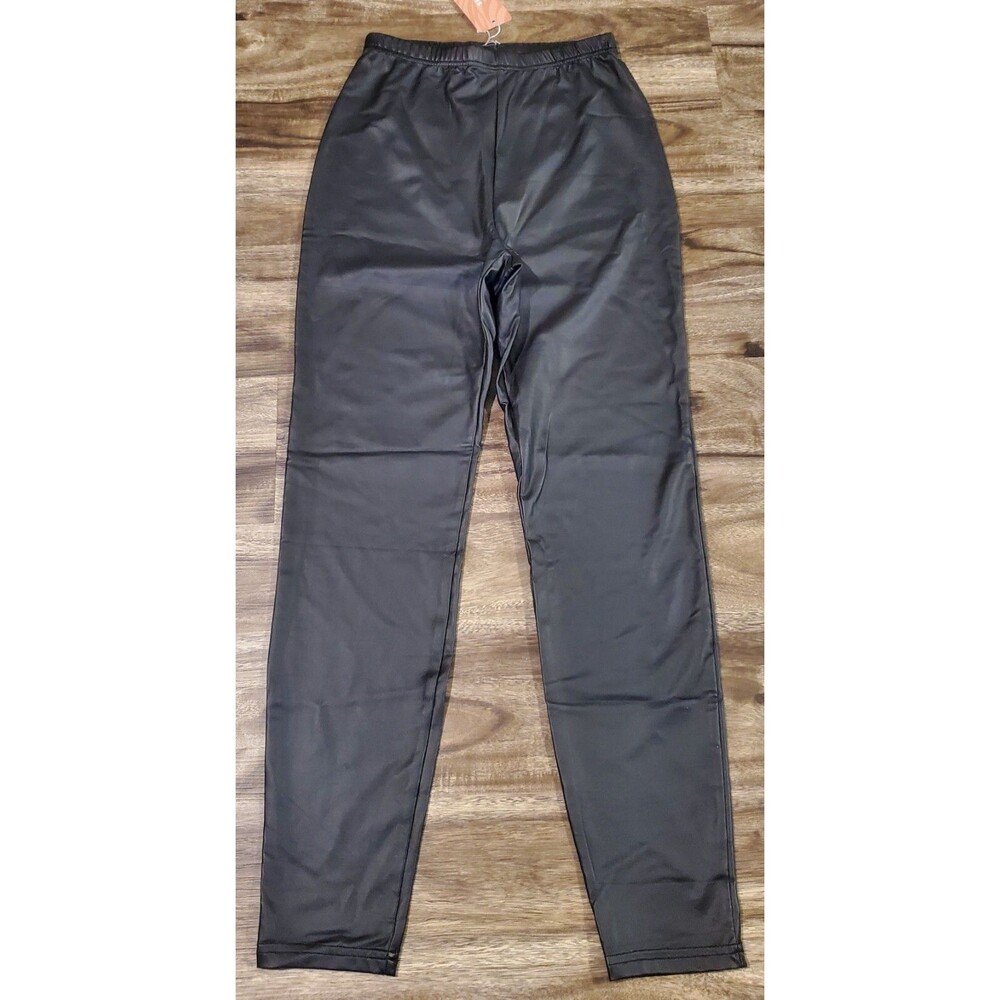 NWT Women's Shein SXY Small Size 4 Black Leggings Shiny Faux Leather